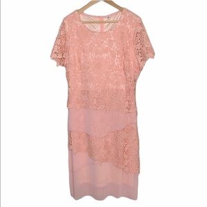 Womens Lace Tiered Spring Easter Dress Size XL